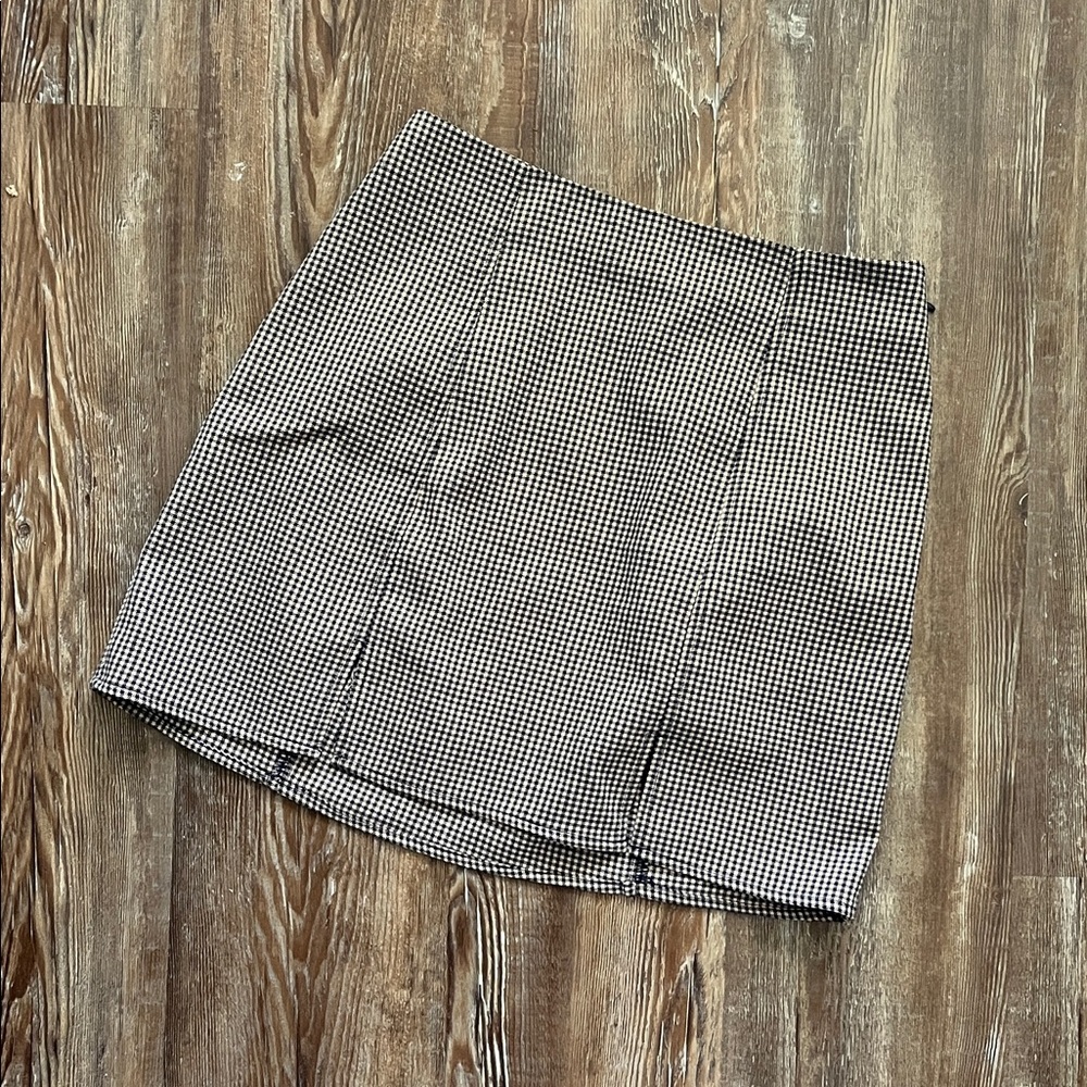 Urban Outfitters Neutral College Academia Business Double Slit Mini Skirt